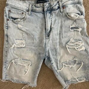 Aeropostale Blue Distressed Jean Shorts